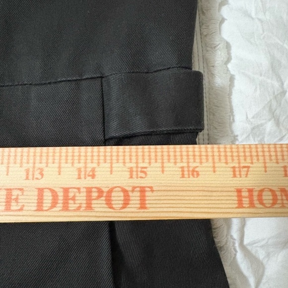 Barneys New York Made in Italy Black Long Streamlined Cotton Coat. Pockets - Picture 13 of 16